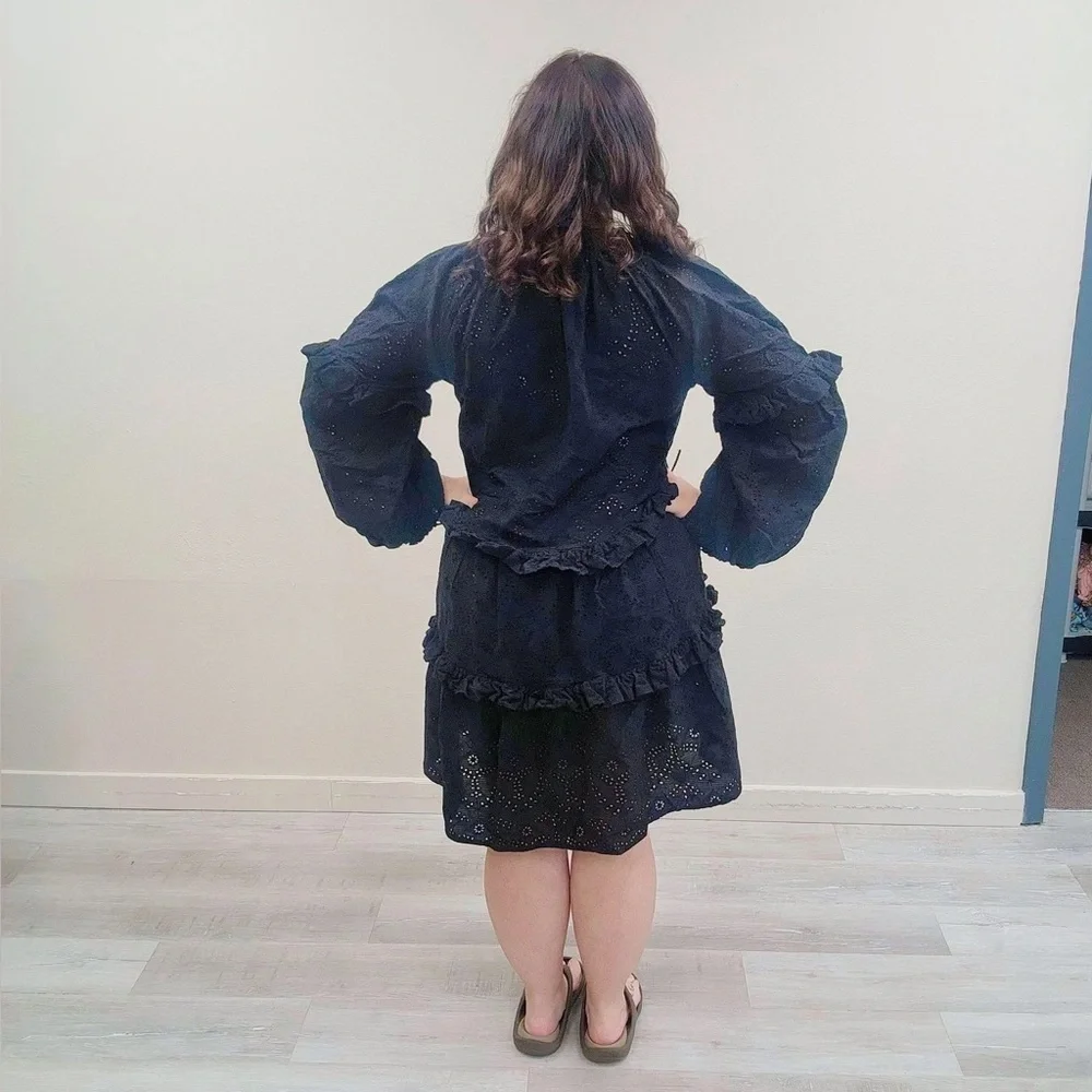 Munthe Black Thaya Mini Dress - Size 14 (44)